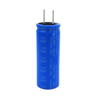 Bateria radial elétrica dobro 3.6v 2000f dos capacitores do farad da camada